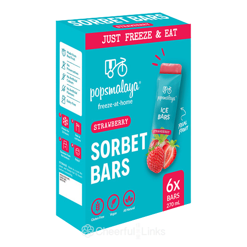 PopsMalaya Ice Bars - Strawberry (45ml*6) 270ml 草莓冰棒