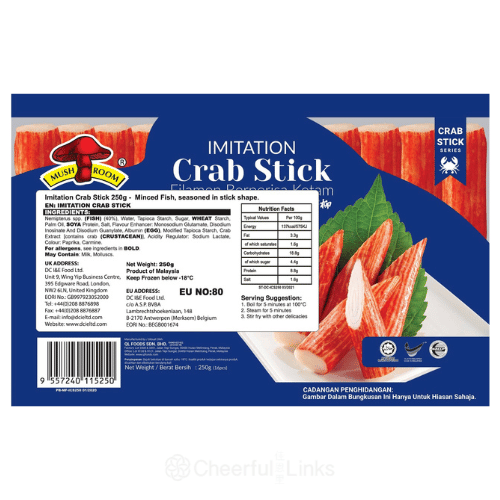 Mushroom Imitation Surimi Crab Stick 250g 香菇牌鲜蟹片