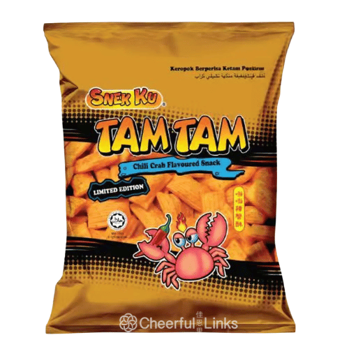 Snekku Tam Tam Prawn Snack - Chilli Crab Flavour 80g 噹噹蟹酥辣蟹味