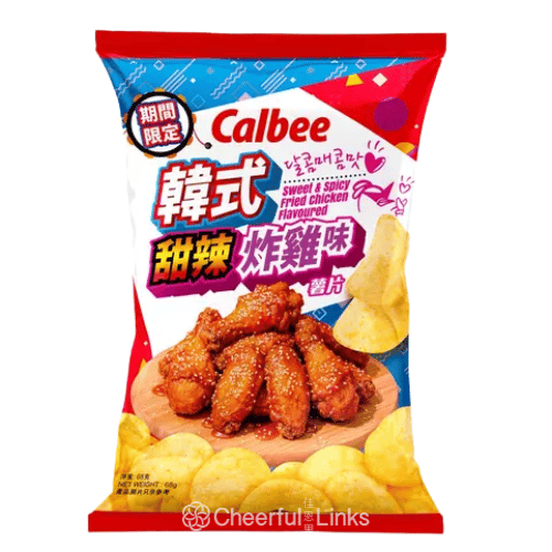 Calbee Potato Crisps - Korean Spicy Chicken Flavour 68g 卡樂B韓式辣雞味 68克薯片